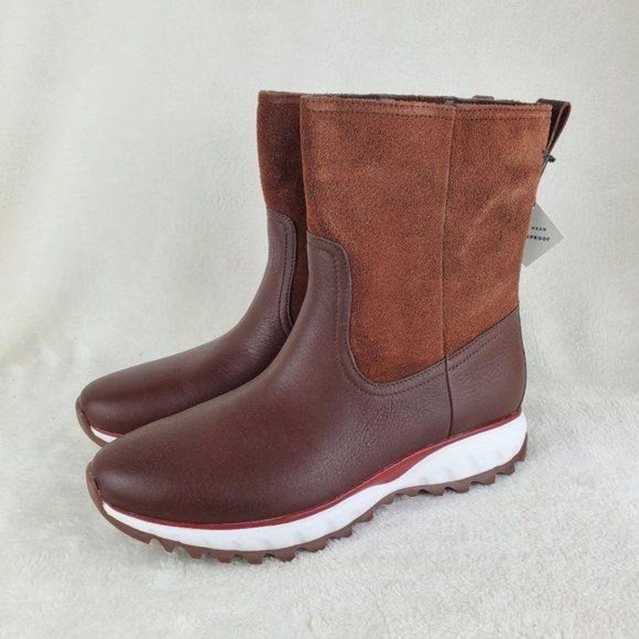 Cole Haan ZERØGRAND XC Waterproof Harvest Brown Suede Leather Pull-On Boot 9B - Picture 6 of 13
